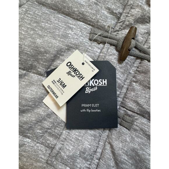 Oshkosh B'gosh Pram Suit With Flip Booties Snowsuit Coat 3-6 Months NWT Winter - Picture 4 of 8